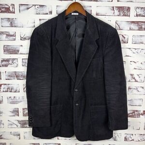 Haband Men's Corduroy Blazer Jacket Size 42S Navy Blue Classic Preppy Old Money